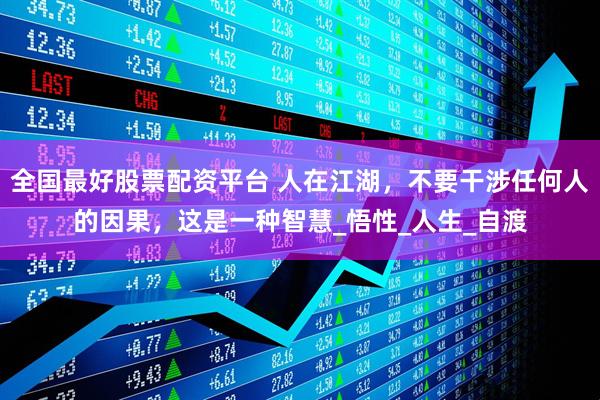 全国最好股票配资平台 人在江湖，不要干涉任何人的因果，这是一种智慧_悟性_人生_自渡